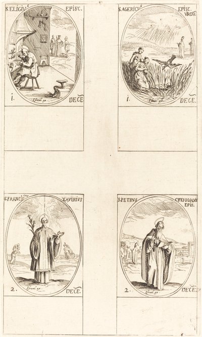 Saint Éloi; Saint Agéric; Saint François Xavier; Saint Pierre Chrysologue - Jacques Callot