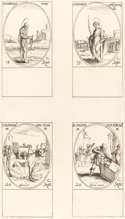 St. Ferréol, St. Janvier, St. Eustache et ses enfants, Sts. Fausta et Évélasius - Jacques Callot