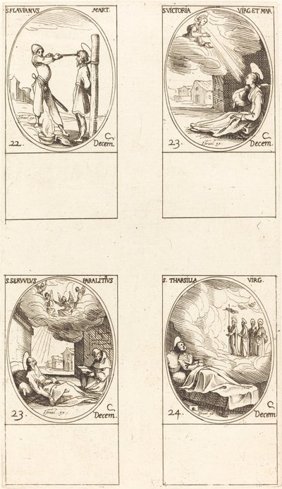 Saint Flavien; Sainte Victoria; Saint Servulus; Sainte Tharsilla - Jacques Callot