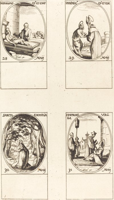 Saint Germain de Paris; Saint Maximin; Sainte Emmélie; Sainte Pétronille - Jacques Callot