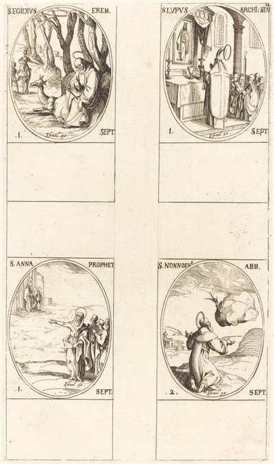 Saint Gilles; Saint Loup; Sainte Anne; Saint Nonnosus - Jacques Callot