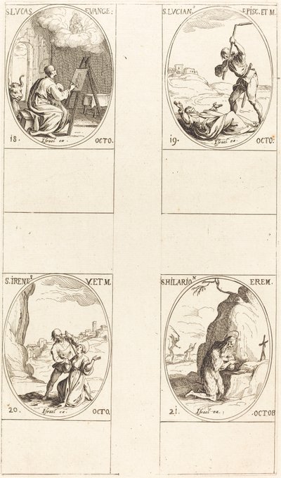 Saint Luc; Saint Lucien; Sainte Irène; Saint Hilarion - Jacques Callot