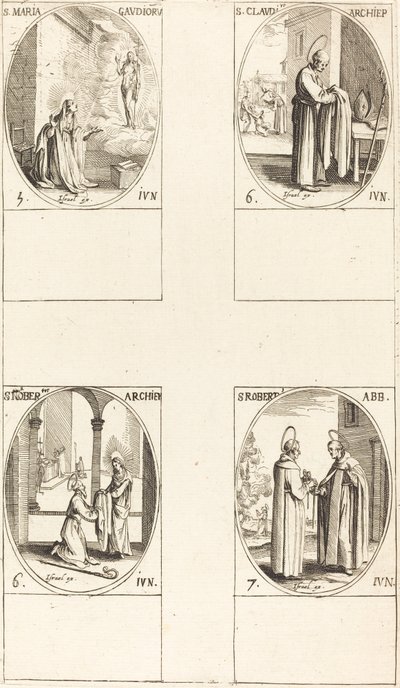 Sainte Maria Gaudioru; Saint Cladius; Saint Norbert; Saint Robert - Jacques Callot