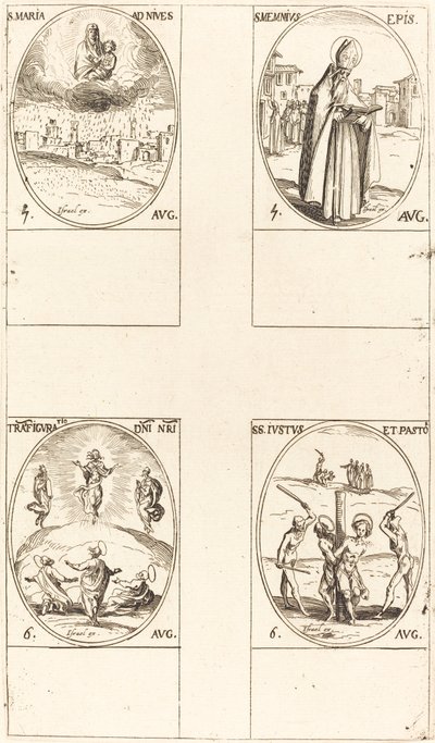 Sainte Marie des Neiges, Saint Memmius, La Transfiguration, Saints Justus et Pasteur - Jacques Callot