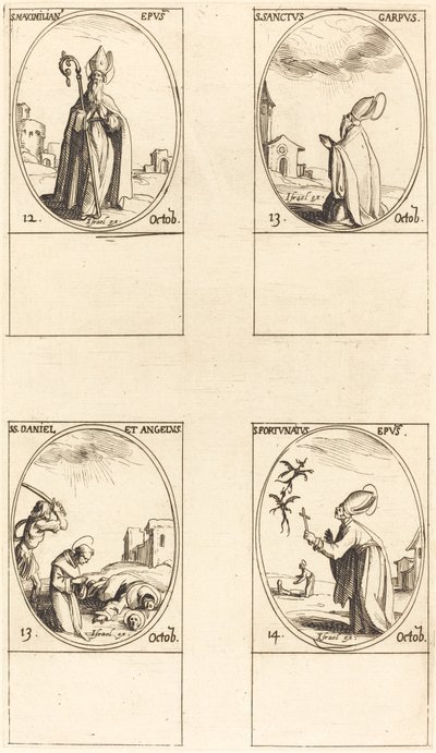 Saint Maximilien, Saint Carpus, Saint Daniel et Angelus, Saint Fortunatus - Jacques Callot