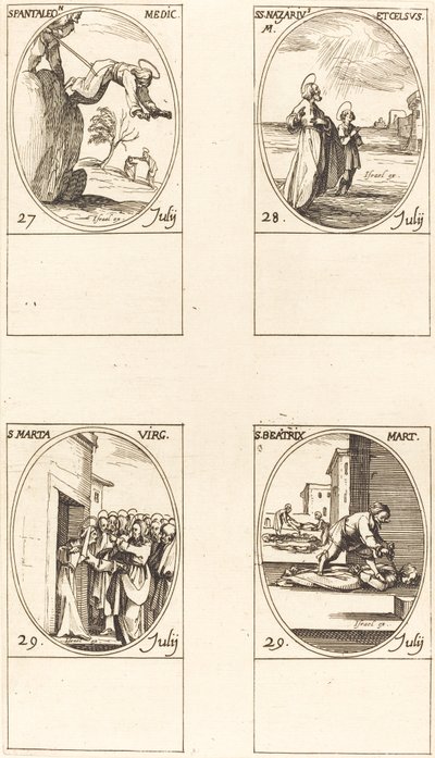 Saint Pantaléon; Saints Nazaire et Celse; Sainte Marthe; Sainte Béatrice - Jacques Callot