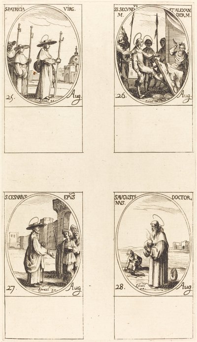 Sainte Patricia, Saints Secundus et Alexandre, Saint Césaire, Saint Augustin - Jacques Callot