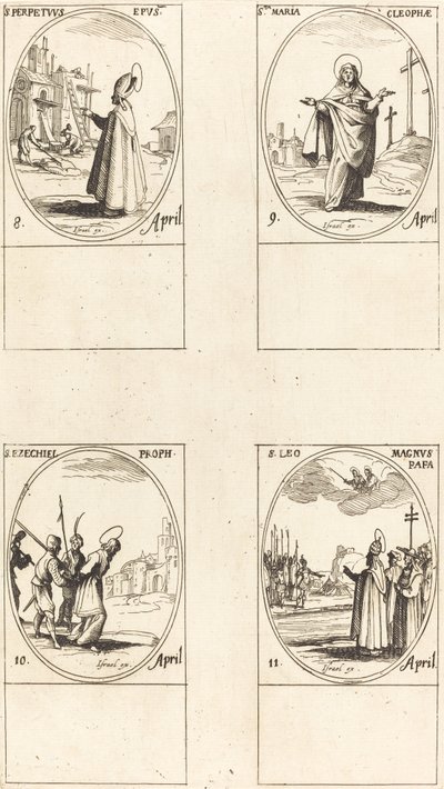 Saint Perpétue ; Sainte Marie de Cléophas ; Saint Ézéchiel ; Saint Léon le Grand - Jacques Callot