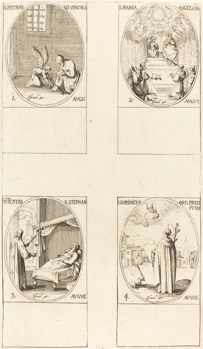 Saint Pierre, Apôtre; Sainte Marie des Anges; Découverte du corps de Saint Étienne; Saint Dom - Jacques Callot