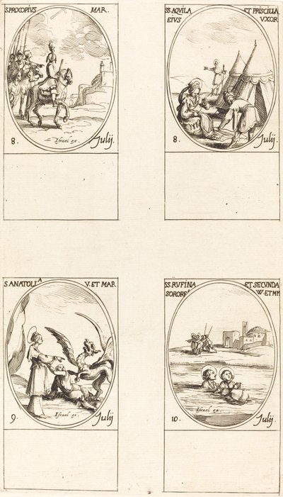 St. Procope; Sts. Aquila et Prisca; St. Anatolie; Sts. Rufina et Secunda - Jacques Callot