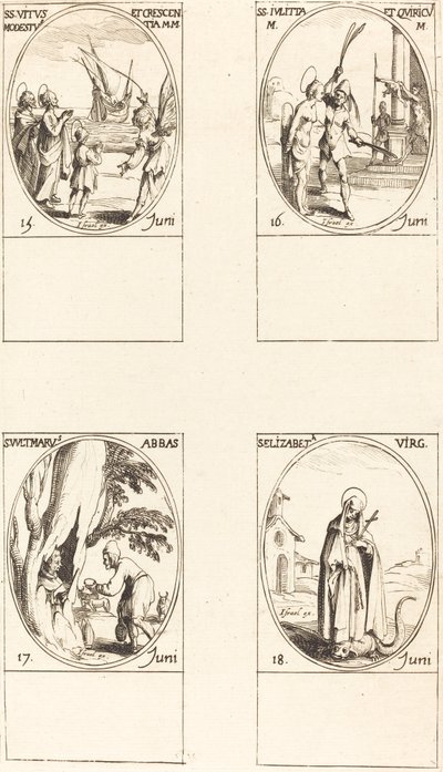 Saints Vitus, Modestus et Crescentia; Saints Julitta et Quiricus; Saint Avitus, Abbé; Saint E - Jacques Callot