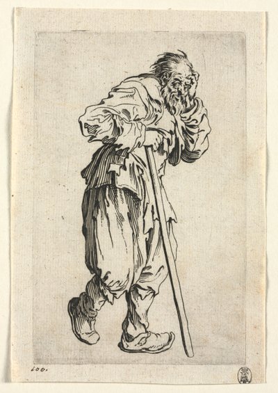 Les Mendiants : Mendiant appuyé sur un bâton, c. 1623 - Jacques Callot