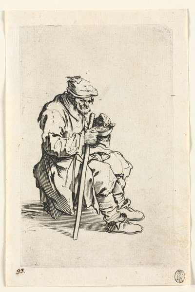 Les Mendiants : Mendiant assis et mangeant - Jacques Callot