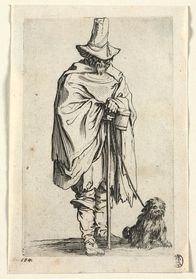 Les mendiants : Aveugle avec son chien - Jacques Callot