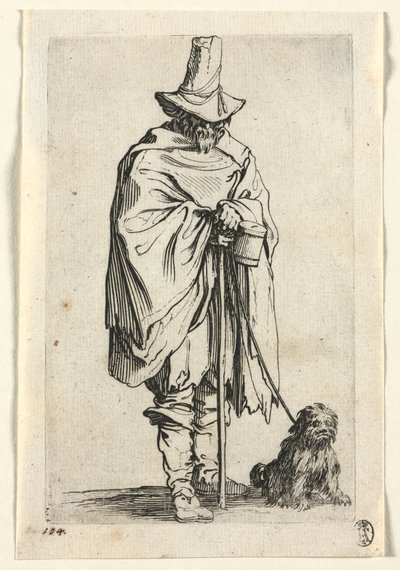 Les Mendiants : Aveugle avec son chien, vers 1623 - Jacques Callot