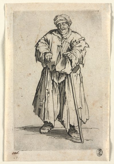 Les mendiants : Mendiant obèse aux yeux baissés, vers 1623 - Jacques Callot