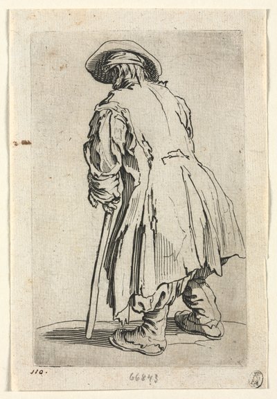 Les mendiants : Vieux mendiant avec une seule béquille - Jacques Callot