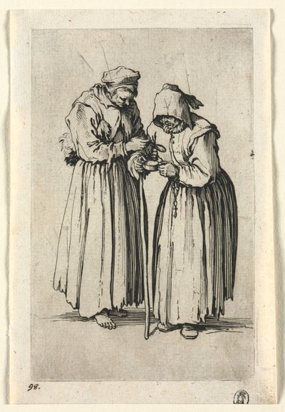 Les Mendiants : Deux femmes mendiantes - Jacques Callot