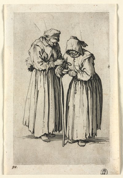 Les mendiants : Deux femmes mendiantes - Jacques Callot