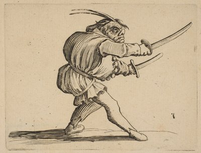 Le Duelliste aux Deux Sabres, de Varie Figure Gobbi - Jacques Callot