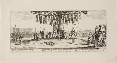 La Pendaison, plaque onze de Les Misères de la Guerre - Jacques Callot