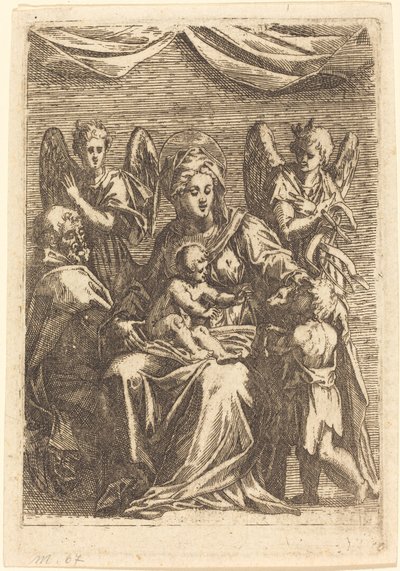 La Sainte Famille avec deux anges - Jacques Callot