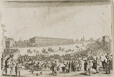 La course de chevaux au palais Pitti, à Florence, des Caprices - Jacques Callot
