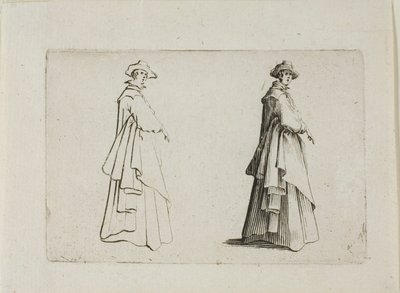 La dame avec des vêtements amples, des Caprices - Jacques Callot
