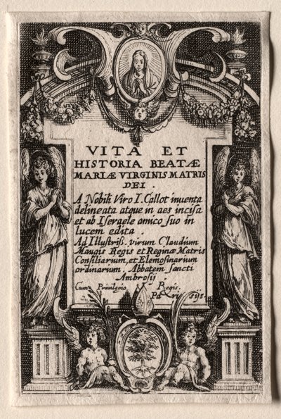 La Vie de la Vierge: Frontispice - Jacques Callot