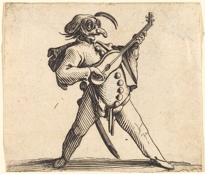 Le Comédien Masqué Jouant de la Guitare - Jacques Callot