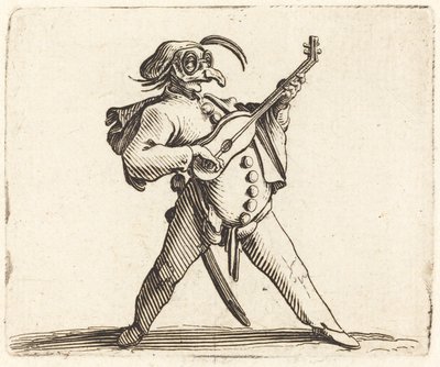 Le Comédien Masqué Jouant de la Guitare - Jacques Callot