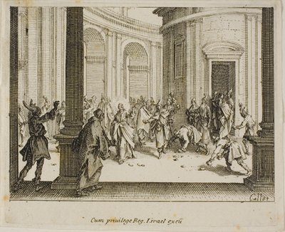 La lapidation de Jésus, extrait du Nouveau Testament - Jacques Callot