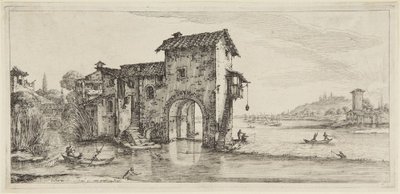 Le moulin à eau, de la série Diverse Vedute Designate in Fiorenza (Divers paysages dessinés à Florence) - Jacques Callot
