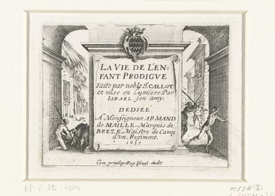 Page de titre pour la série de gravures 