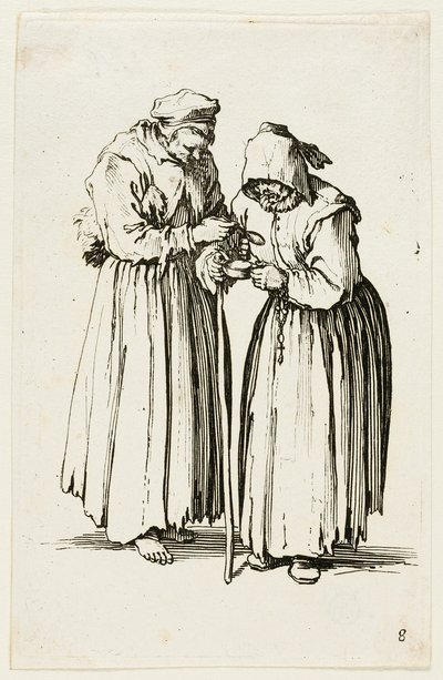 Deux femmes mendiantes, planche huit de Les Mendiants - Jacques Callot