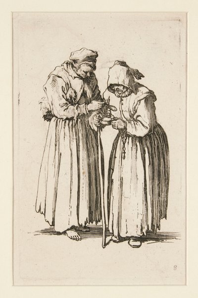 Deux femmes mendiantes, de la série Les mendiants - Jacques Callot