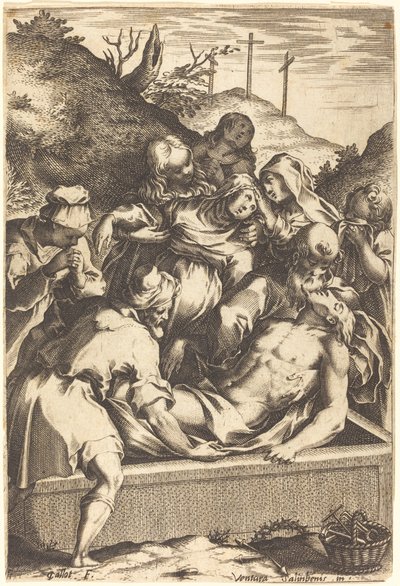 La Mise au tombeau - Jacques Callot after Ventura Salimbeni