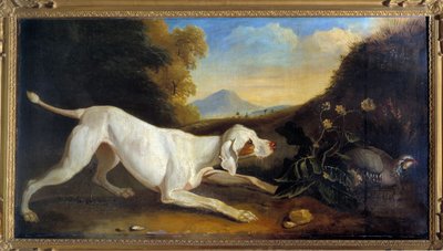 Chien Braque devant un faisan - Jacques Charles Oudry
