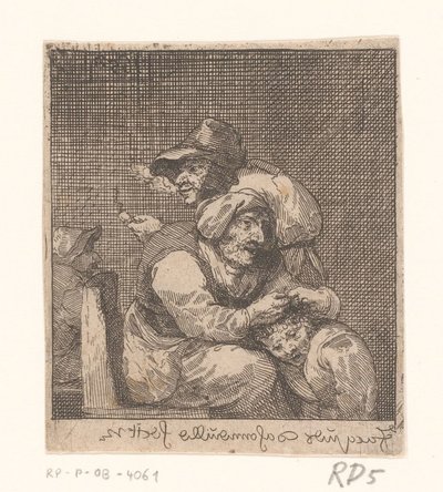 Une vieille femme épouillant un enfant - Jacques Dassonville (attributed to)