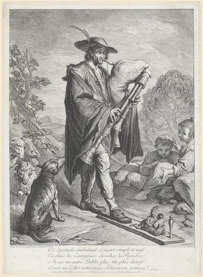 Le Joueur de Cornemuse - Jacques Dumont Le Romain, finished by Jean Daullé