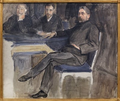 Étude pour le portrait de Stéphane Mallarmé (1842-1898) et ses amis de La Revue Indépendante. Peinture par Jacques Émile Blanche (1861-1942), huile sur toile - Jacques Emile Blanche