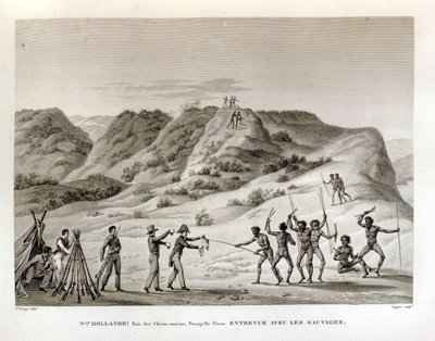 Baie des Requins, péninsule de Péron, Nouvelle-Hollande : Rencontre avec les indigènes, de 