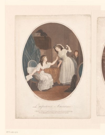 Intérieur avec deux dames élégantes, un garçon dans l