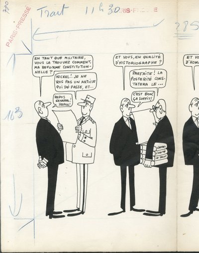 Paris-Presse, Satirique en N  B - Jacques Faizant