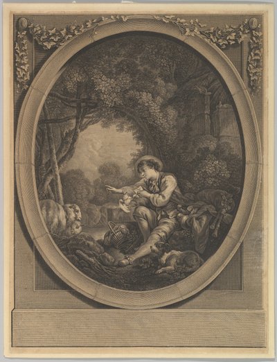 Le Départ du courrier, XVIIIe siècle - Jacques Firmin Beauvarlet