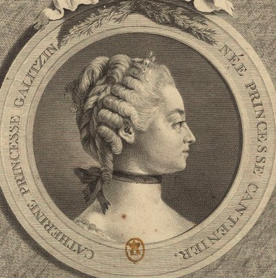 Portrait de la comtesse Ekaterina Dmitrievna Golitsyna, née Cantemir - Jacques Firmin Beauvarlet