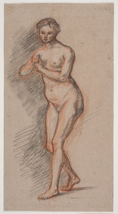 Figure de modèle féminin avec les mains devant la poitrine - Jacques Francois Joseph Saly