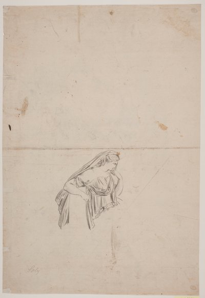 Étude pour une figure féminine en deuil - Jacques Francois Joseph Saly
