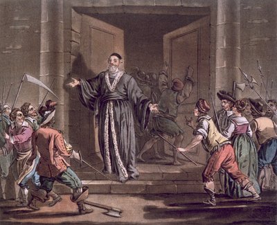 Mathieu Molé (1584-1656) harangué par le peuple, gravé par Jean Baptiste Morret, 1792 - Jacques Francois Joseph Swebach