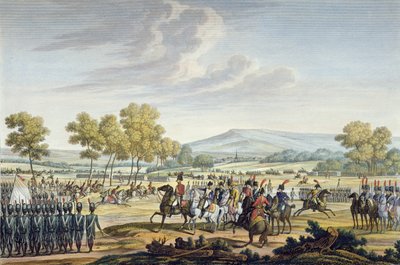 La Garde impériale manœuvrant en présence des deux empereurs à Tilsit, 28 juin 1807, gravé par Edme Bovinet (1767-1832) - Jacques Francois Joseph Swebach